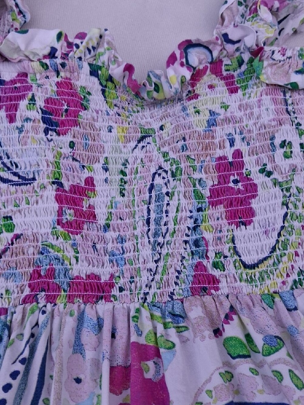 crown & ivy Pink and Green Floral Tiered Maxi Sundress - Picture 16 of 16